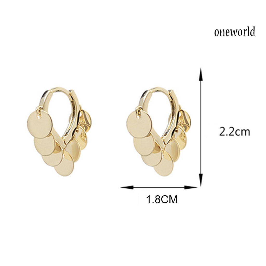 OW# Women Earrings Trendy Punk Alloy Golden Simple Exquisite Hoop Earrings for Wedding