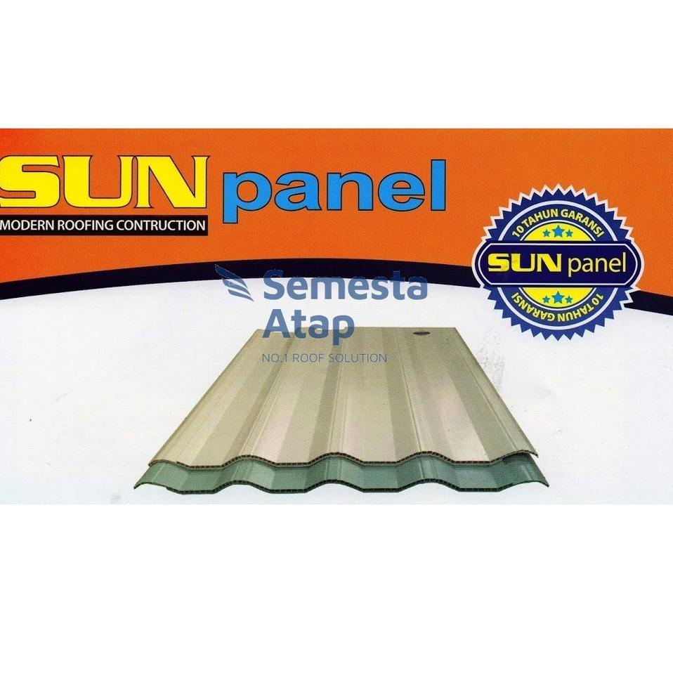 Miliki Atap uPVC Sunpanel 12mm Putih, Biru, dan Semi-Transparan - Atap Berongga Double Layer Sun Pan