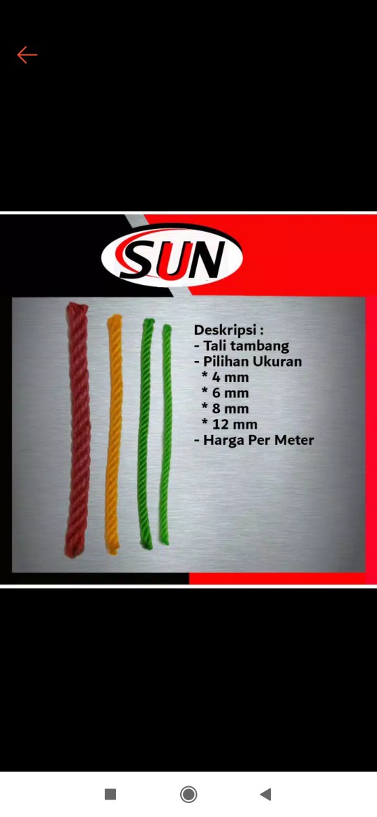 Tali Tambang Plastik 4 | 6 | 8 | 12 Mm Per Meter Ikat Barang Bangunan Proyek