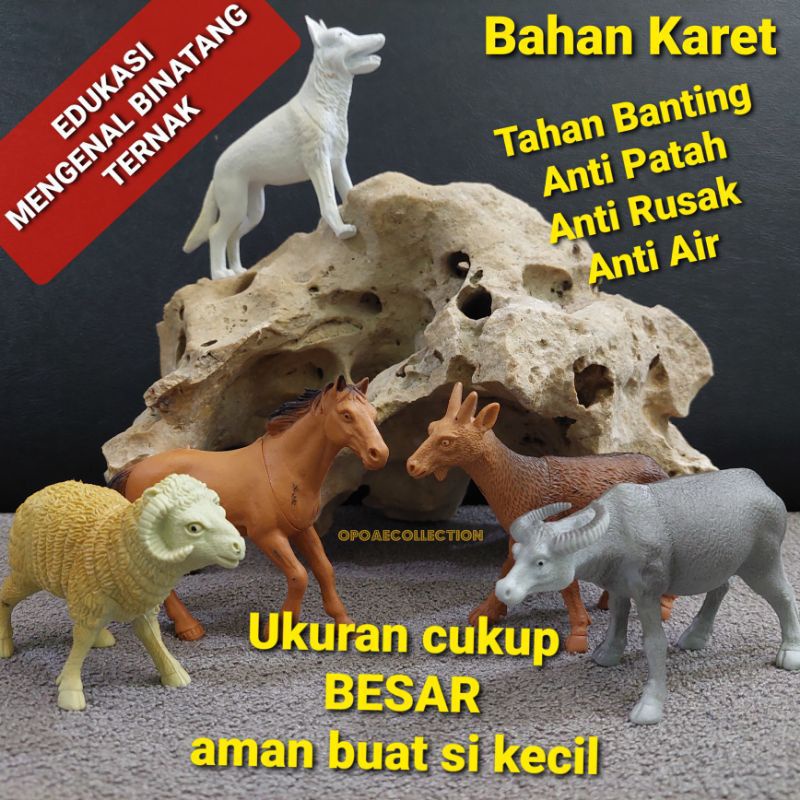 mainan edukasi mengenal binatang ternak mainan hewan ternak besar isi 5 pcs