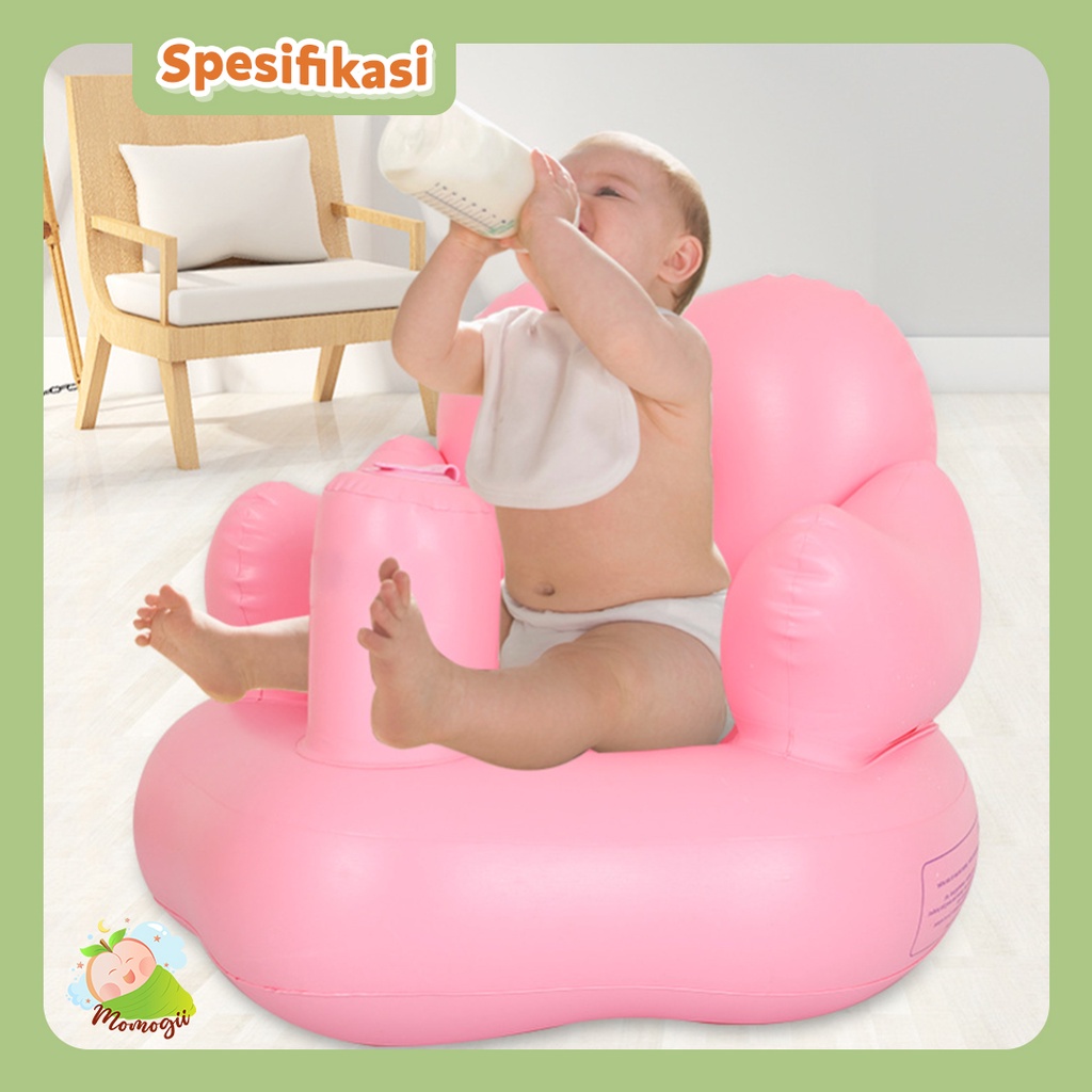 MOMOGII Kursi Sofa Tiup Pompa Bentuk Love Tempat Duduk Bayi Balon Insfant Seat