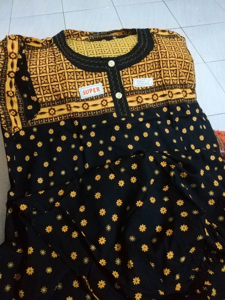 Stelan Kulot Super Batik Sogan Merk Kencana Ungu Label Ijo (kui)