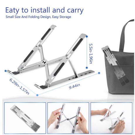 NEW Laptop Stand Holder Universal Holder Laptop Tab Lipat Folding Stand / Stand Holder Laptop Lipat Dudukan Laptop Almunium