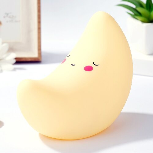Lampu Tidur Anak LED Light Cute Smiley  Model Bulan - FGH01 - Termurah