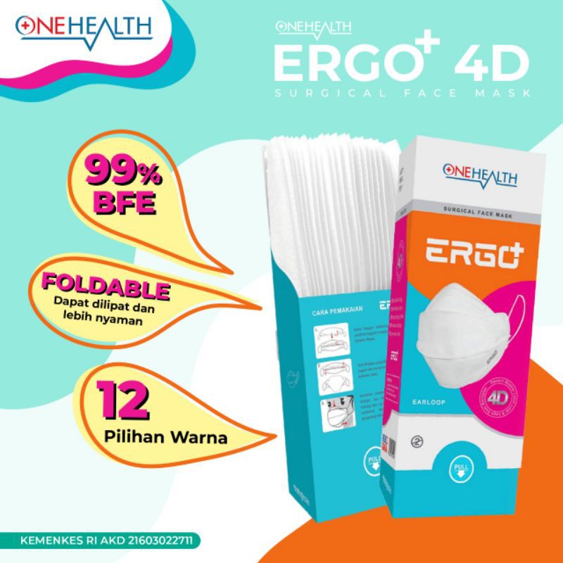 Masker Ergo Onehealth 4D mirip masker EVO / masker 4D ergo / masker medis