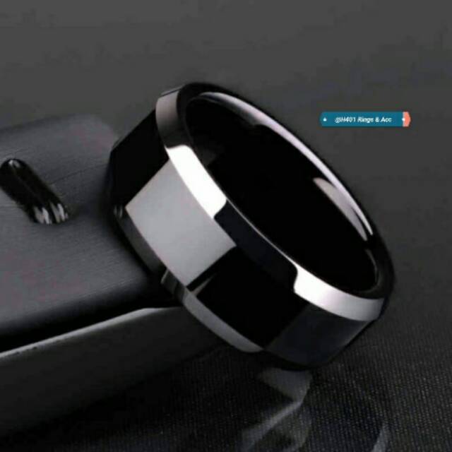 Cincin Titanium Hitam - Cincin Pria - Cincin Couple - Cincin Titanium