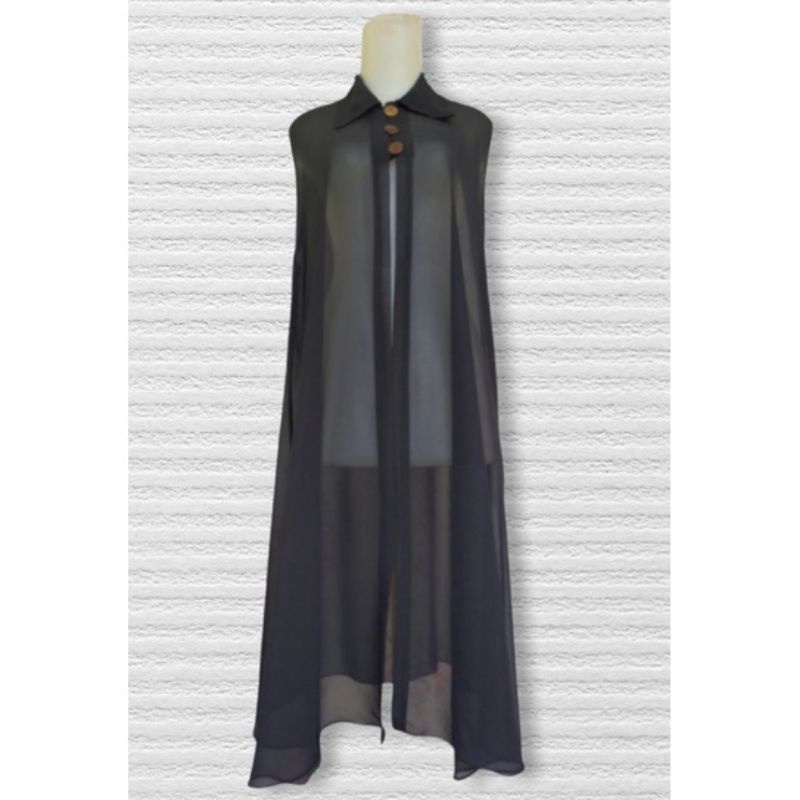 longdress tunik remaja cardigan kardigan ceruty seruty babby doll hitam putih