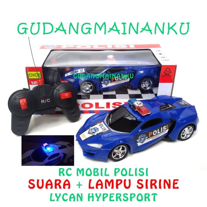 Mobil RC Remote Control Lycan Polisi  PJR    Suara dan Lampu Sirine   Merah