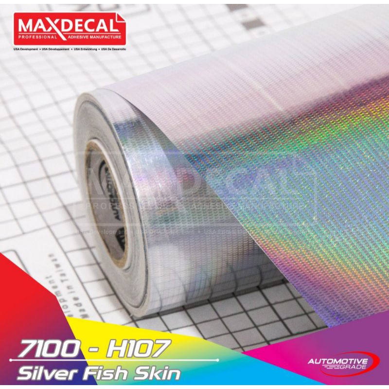 

Maxdecal H107 Hologram 60cm Silver Fish Skin Skotlet Cutting Print Meteran