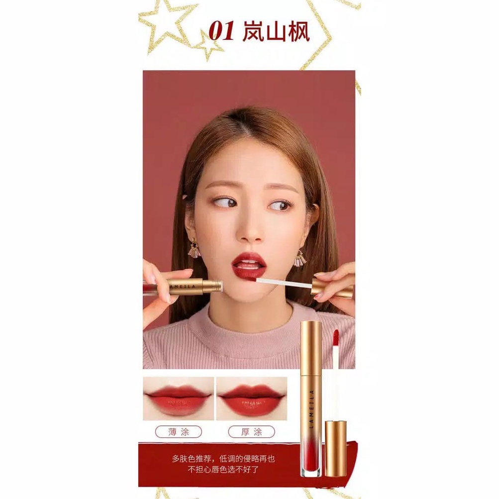 LAMEILA Lip Glaze Lipstik Pelembab Tahan Lama Lip Gloss Pewarna Bibir Cair Pelembab Lipstik LS 1021