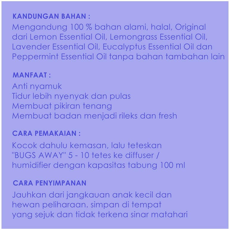 Orion Nature Bugs Away 100% Essential oil Minyak Aroma Terapi Pure Therapeutic Grade Anti Nyamuk