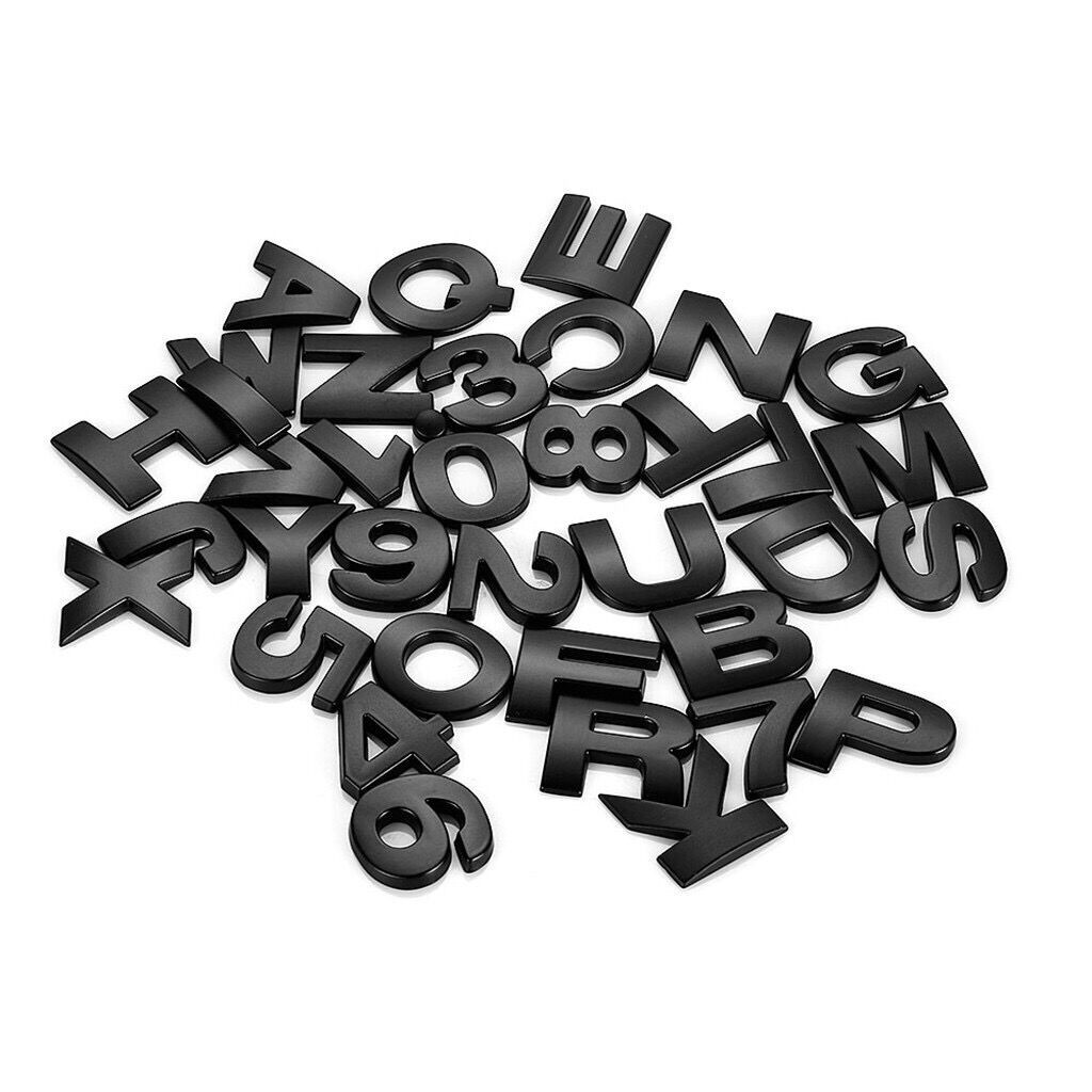 1Pcs 25mm Hitam Perak Logam DIY 3D Alphabet Letter Mobil Auto Motor Sepeda Sticker Decal Emblem Badg