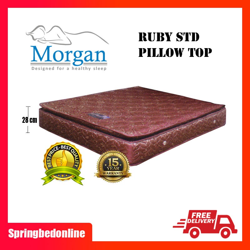 Springbed Matras Morgan Ruby Standard Pillow Top 180x200 Kasur Saja 180 X 200 Harga Pabrik