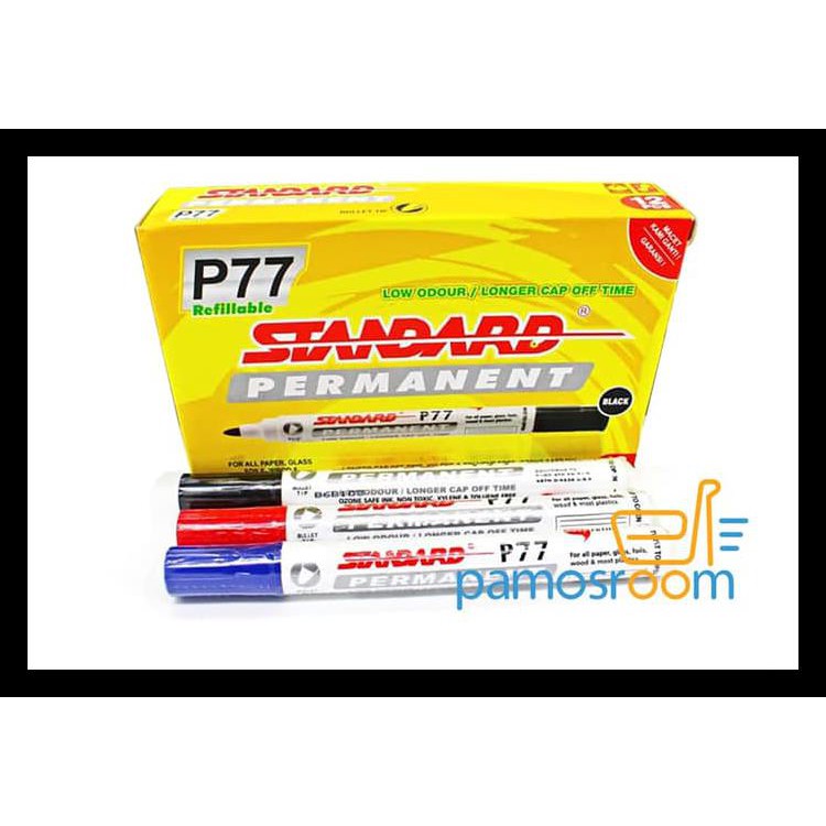 

Murmer Spidol Permanent Standard P77 / Spidol Besar / Marker Bisa Permanen - Biru Barang Bagus