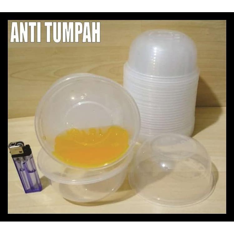 Mangkok Plastik 400 Ml Tempat Kotak Makan Nasi Cup Puding Thinwall Termurah