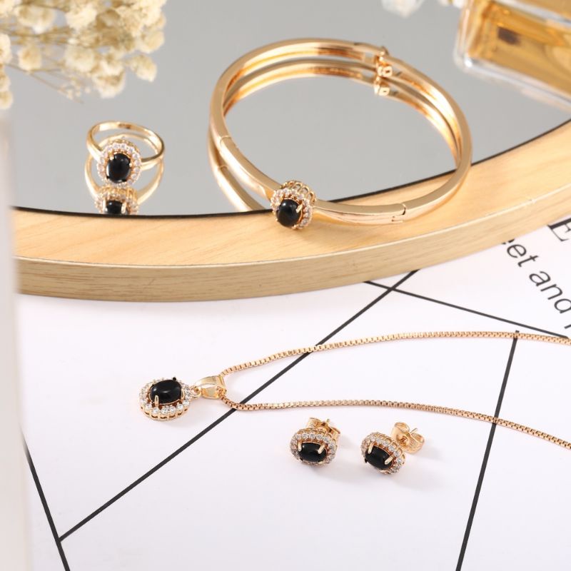 ✅ COD set perhiasan wanita set perhiasan xuping anti karat anting korea kalung