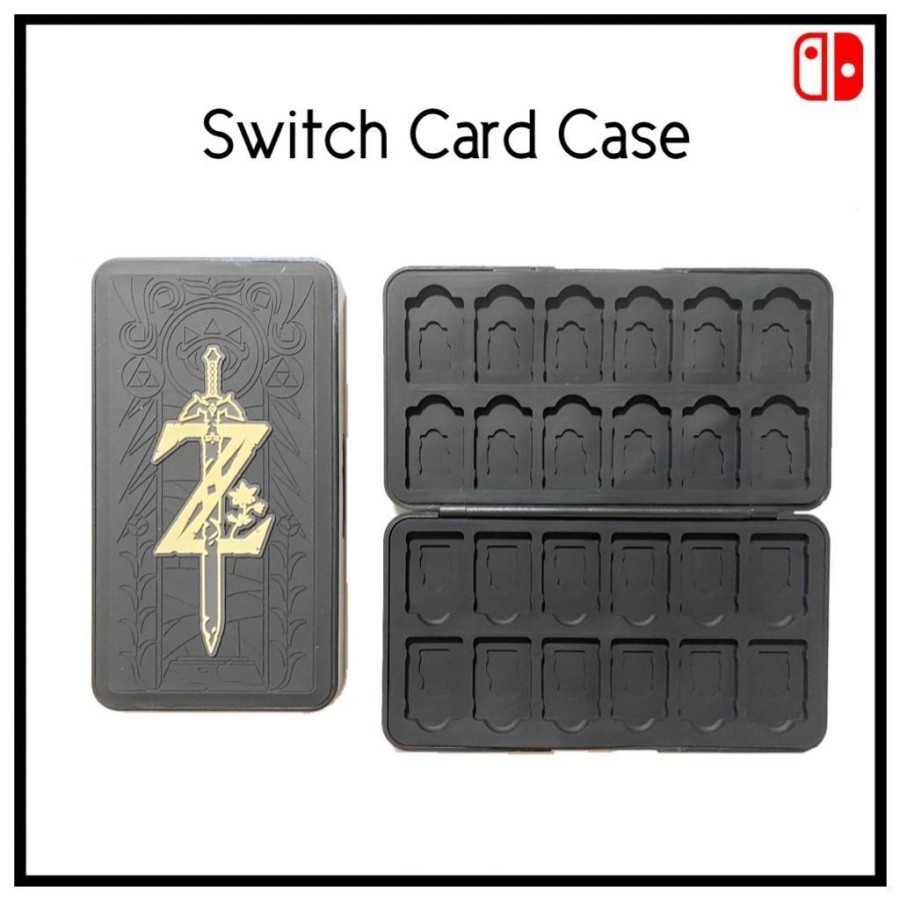 Nintendo Switch IINE 24 Card Case Zelda Sword Logo Black