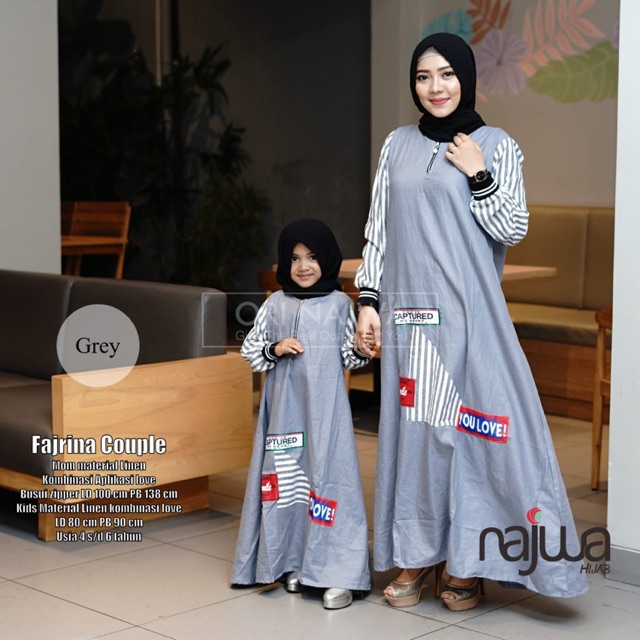 Fajrina couple / Gamis couple ibu dan anak cantik by najwa