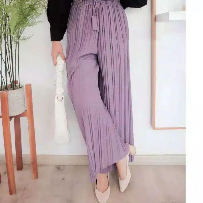 Termurah. Kulot Lilac Plisket Premium 10 Warna ,,,,,
