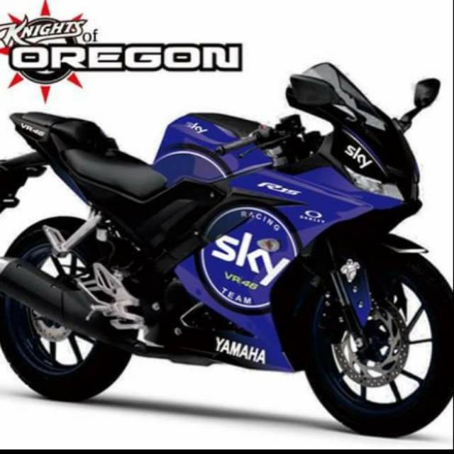 DECAL STRIPING R15V3 SKY BIRU HITAM