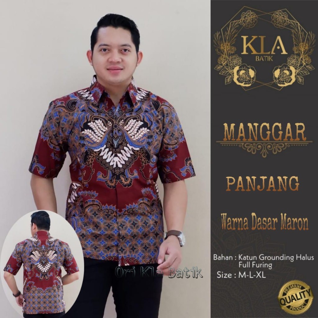 kemeja batik pria lengan panjang terbaru ORIGINAL MARRON