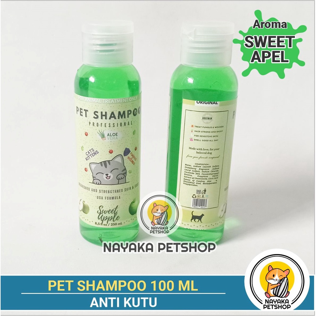 Pet Shampoo 100 ml Shampo Kutu Kucing Sampo Anti Tick Flea