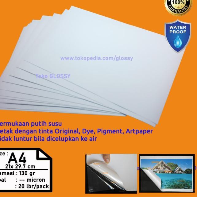 

♘ STICKER VINYL MATTE A4 130 GSM / STIKER VINIL MATTE WATERPROOF ➷