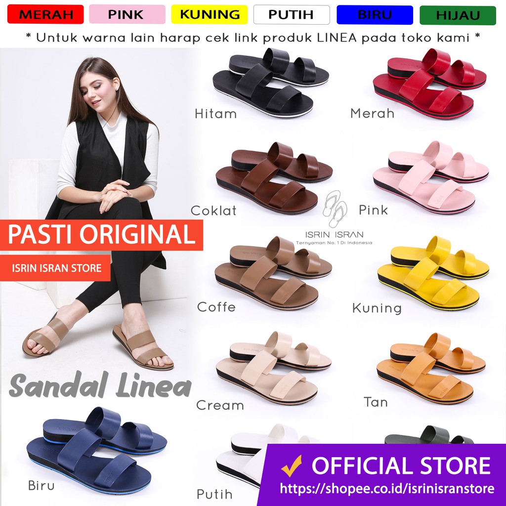 ( LINEA ETALASE 1 ) Sandal Slip On Wanita Nyaman Tali Selop ISRIN ISRAN