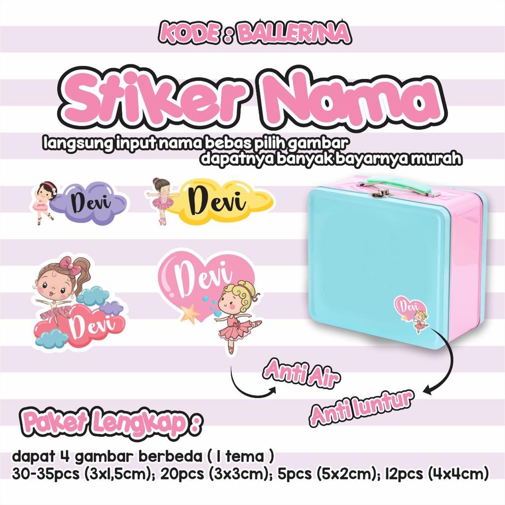 

Stiker Label Custom Nama Karakter Baby Shark / Ballerina / Batman / Cars