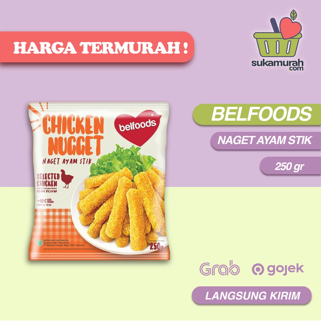 

GRAB GOJEK INSTAN BELFOODS CHICKEN NUGGET STIK 250 GR TERMURAH