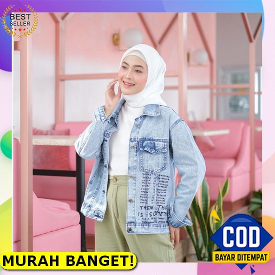 Jaket Jeans Oversize Wanita / Jaket Denim Cewe Oversize Ripped Sobek Oversize Jaket Jeans Something 