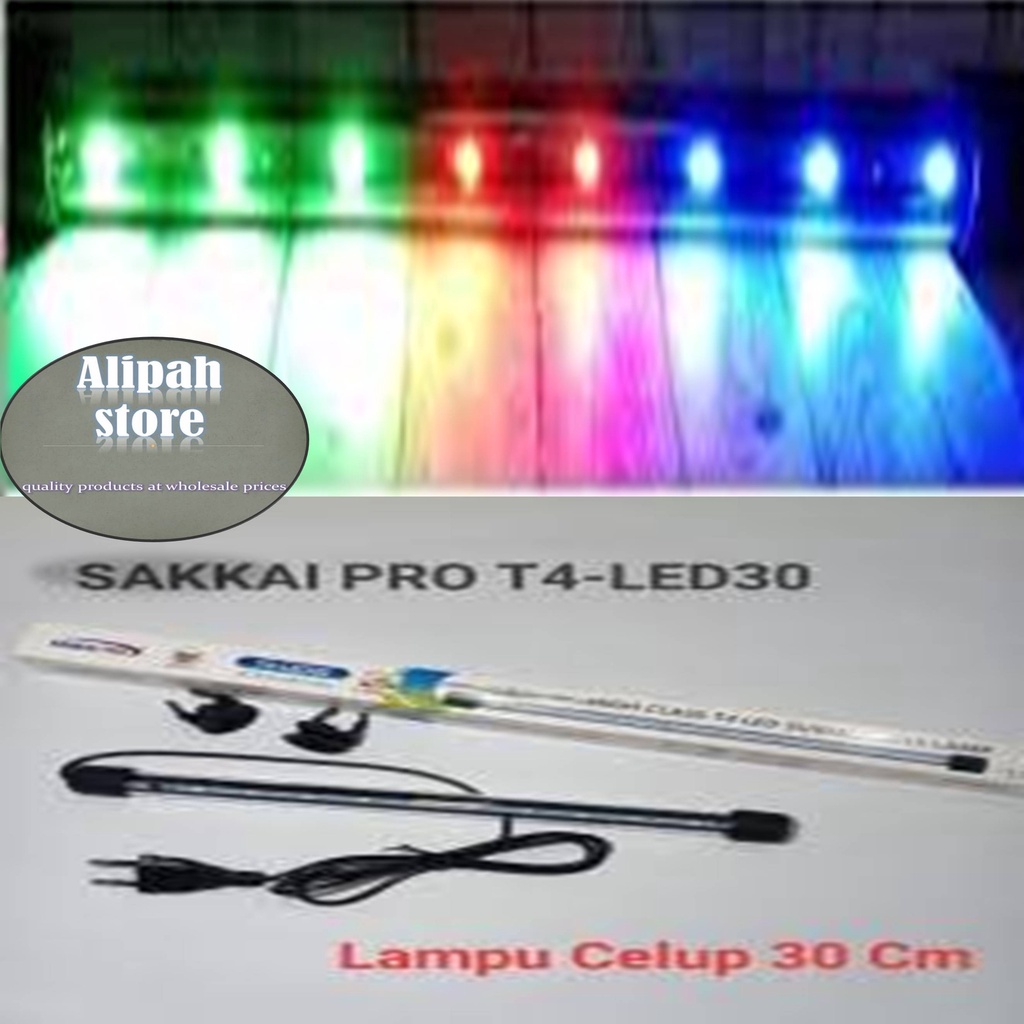 lampu celup lampu led aquarium 30 cm cahaya 3 warna