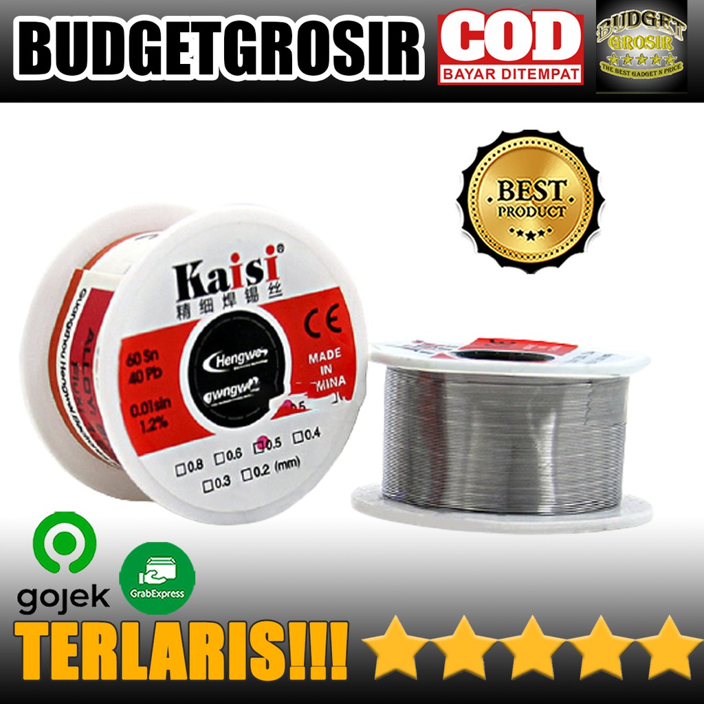 Kawat Timah Solder Sn30/Pb70 0.4mm 50gr Taffware