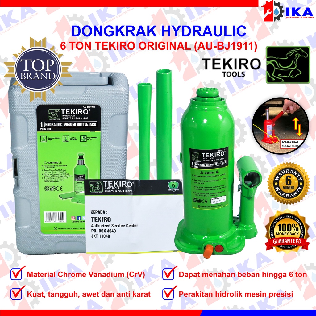 TEKIRO DONGKRAK BOTOL 6 TON - HYDRAULIC JACK 6 T - DONGKRAK MOBIL 6TON