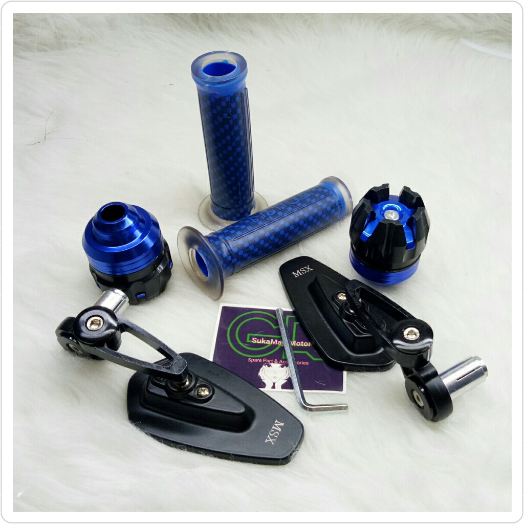 Paket Variasi motor spion jalu oval warna + handgrip kitaco karbon + jalu as roda paket universal megapro,beat,scoopy,mio,vario,nmax,aerox,tiger,pcx,vario,jupiter,cbr,ninja,satgria,fu,soul,spacy,klx,rxking,fino,karbu,tiger,vixion,genio