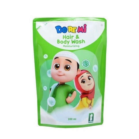 Doremi Nussa Kids Hair and Body Wash 200 ml - Shampo Sabun Anak Hijab Halal Botol / Pouch 200ml