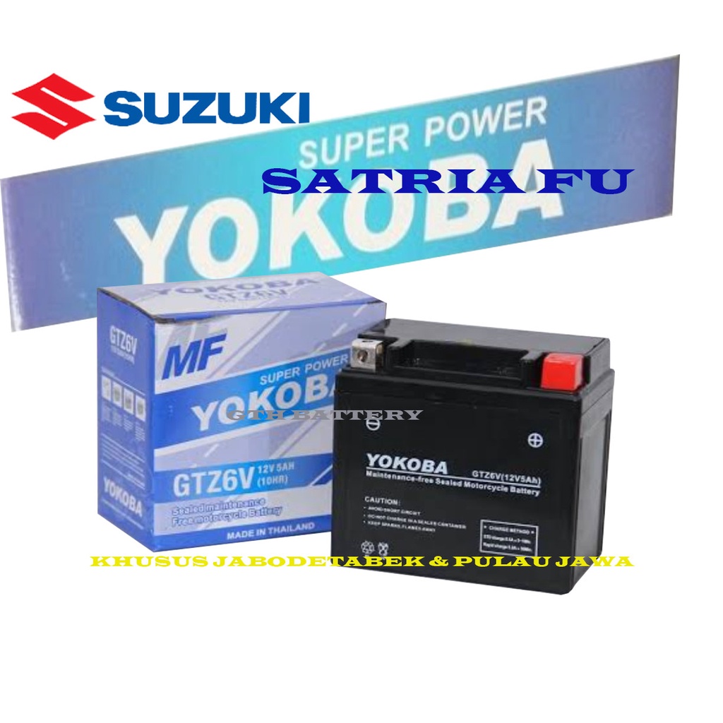 PALING MURAH GTH AKI MOTOR YOKOBA GTZ6V SATRIA FU