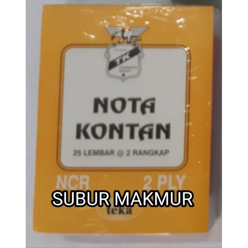

Buku Nota Kontan Kecil NCR 2ply Hvs TEKA (1pak=10buku)