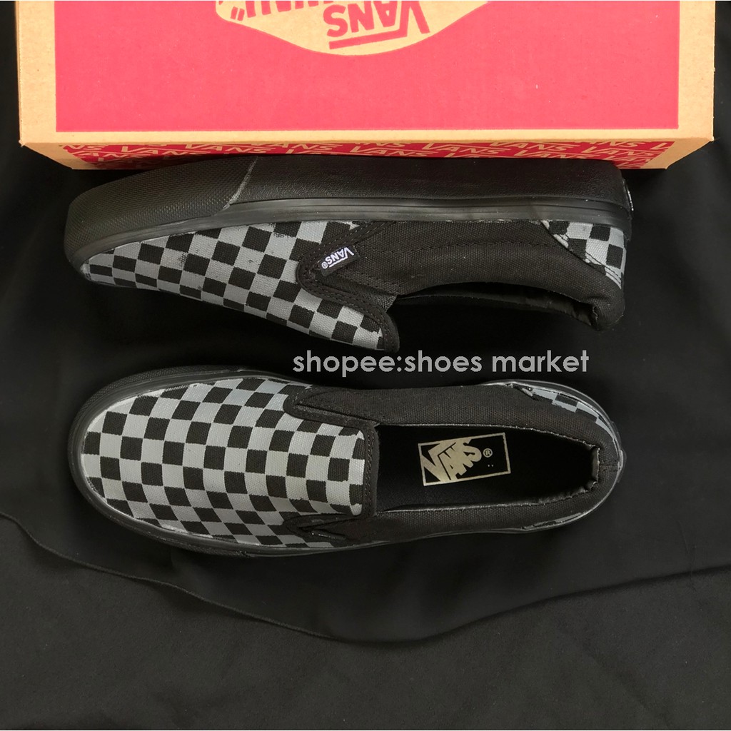 Vans Slip On Checkerboad Black Grey Sol Black