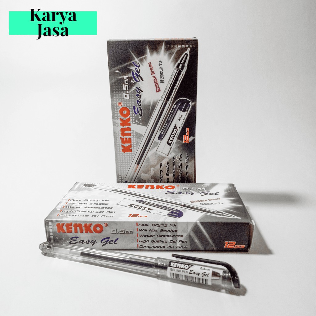 

Kenko Easy Gel 0.5mm | Pen Kenko Cair Hitam/Biru/Merah | Grosir ATK Medan