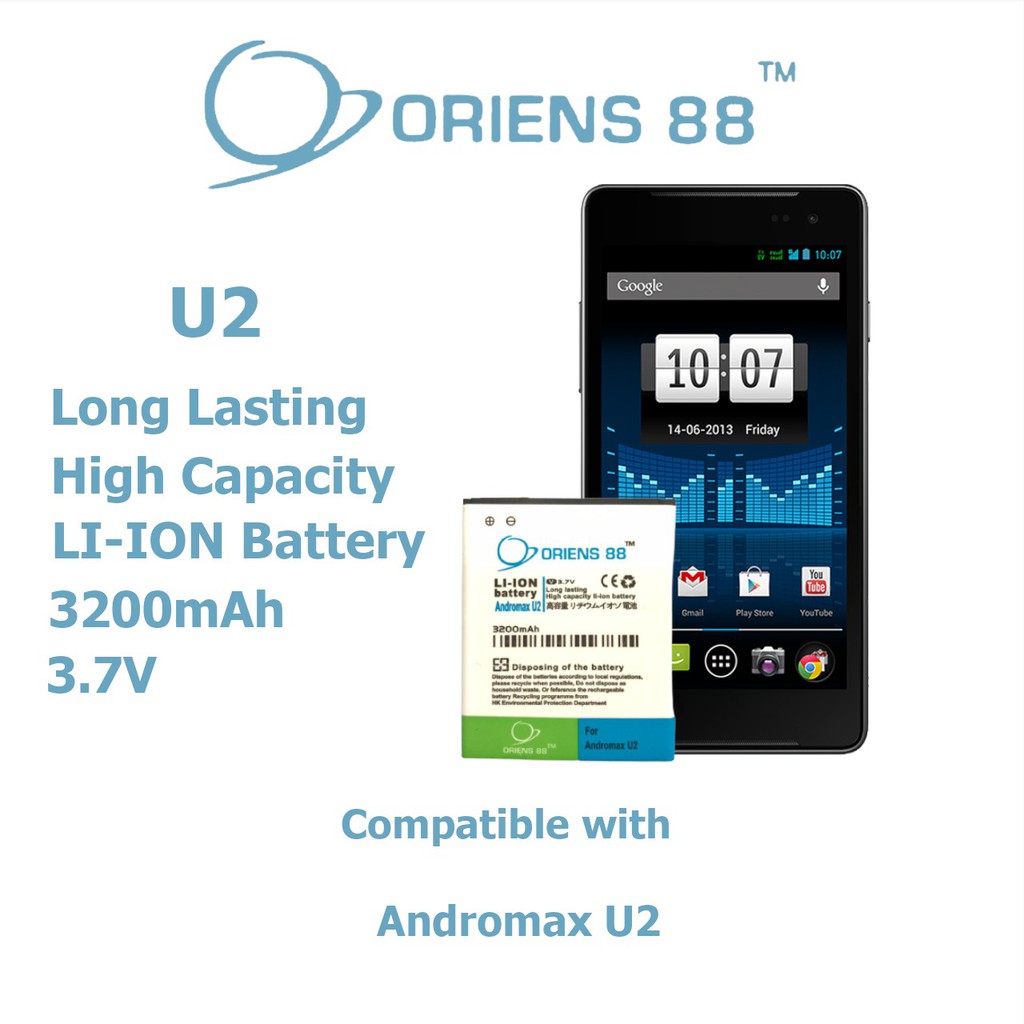 Baterai Batre Battery Double Power IC OR88/Oriens88 Andromax U2