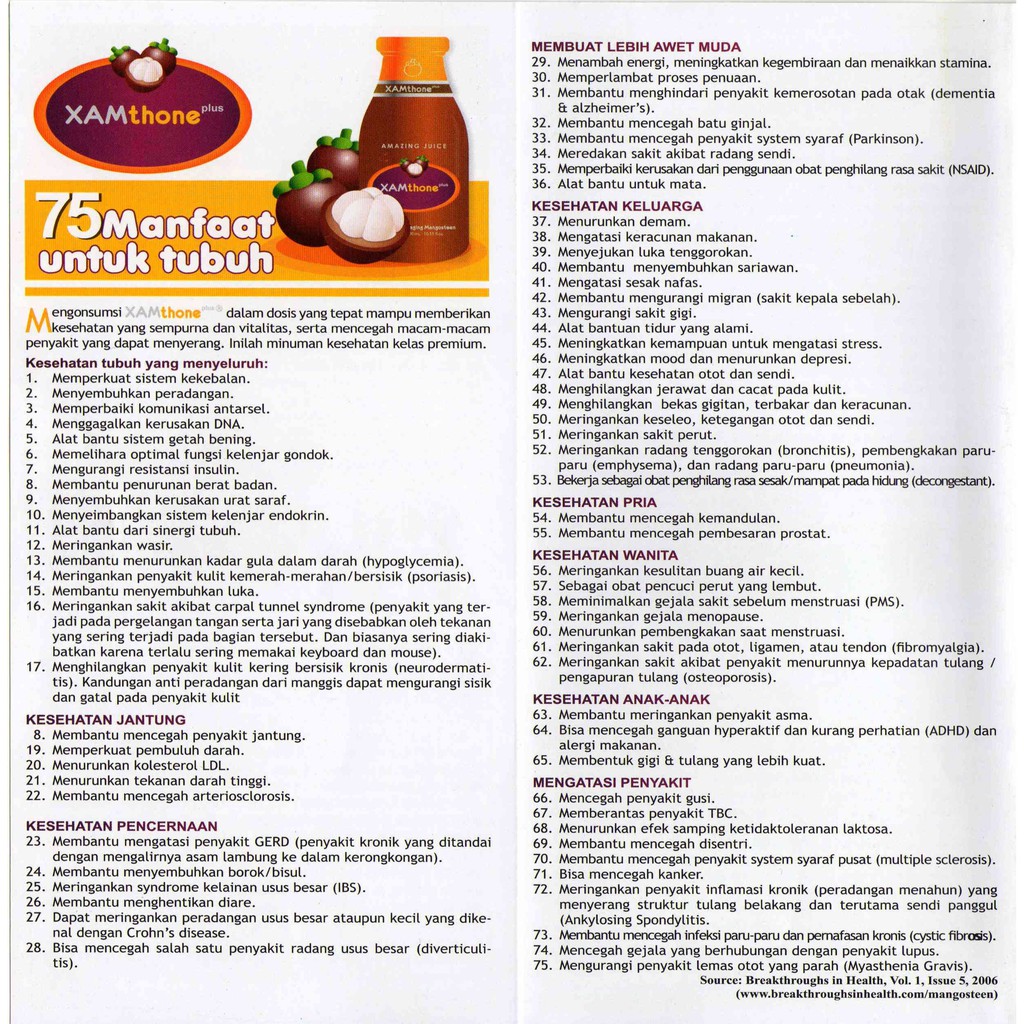 Xamthone Plus Xamthon Juice Ekstrak Kulit Manggis Original Obat Herbal Indonesia
