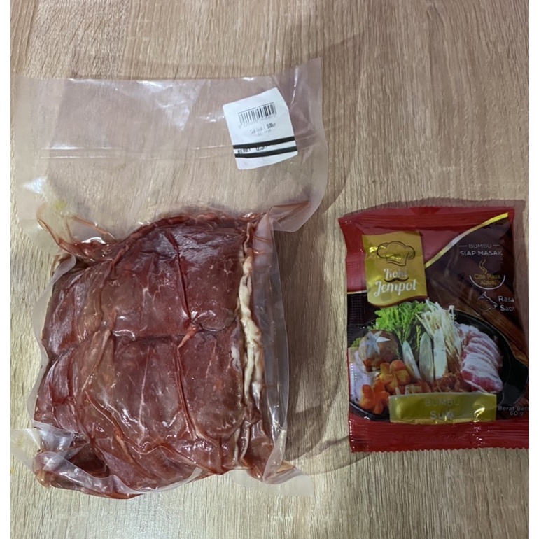 

Paket US Slice Beef / Sukiyaki Beef Slice 500gr dan Bumbu Suki 60gr