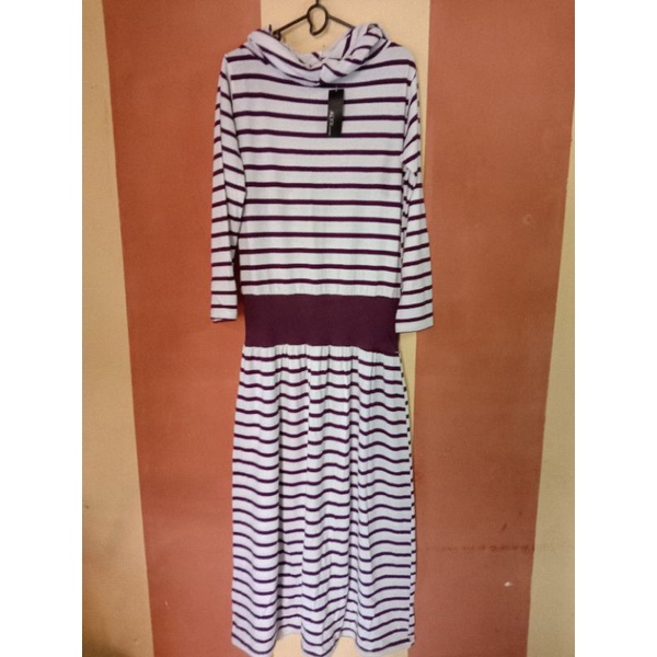 PRELOVED - LONGDRESS / Gamis kaos stripe