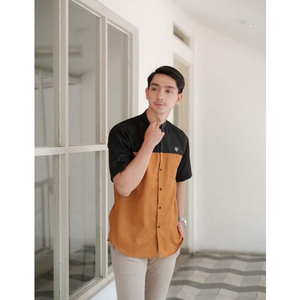 Baju Koko Kurta Dewasa Lengan Pendek dua warna Material Catton Toyobo  Adem Serap Keringat