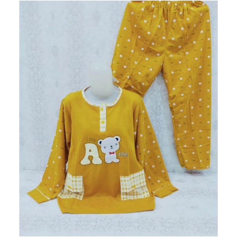 setelan baju tidur tessa panjang-panjang/baju tidur dewasa lengan panjang