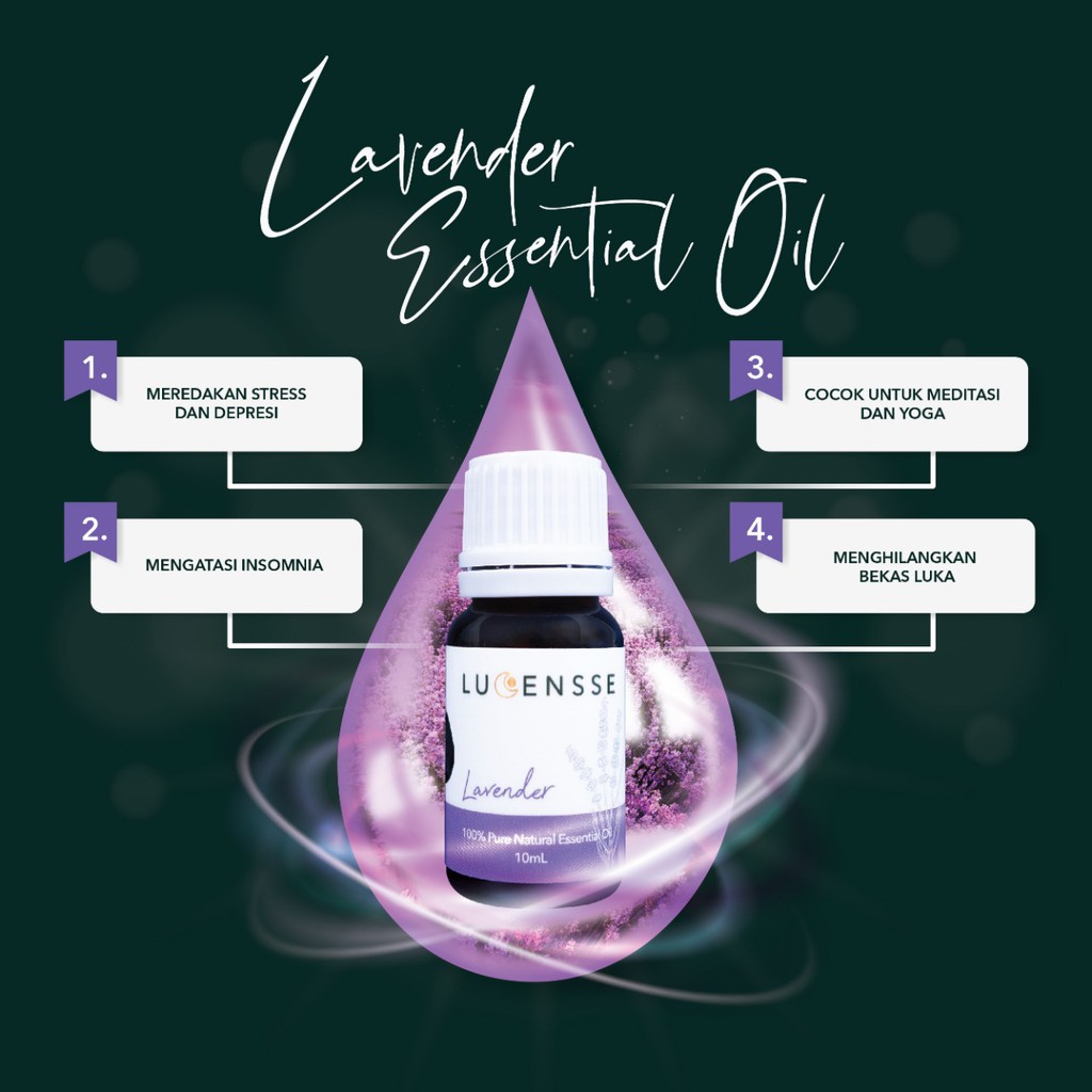 LUCENSSE Lavender Essential Oil Minyak Essensial Atsiri Aroma Terapi EO Diffuser Difuser Humidifier