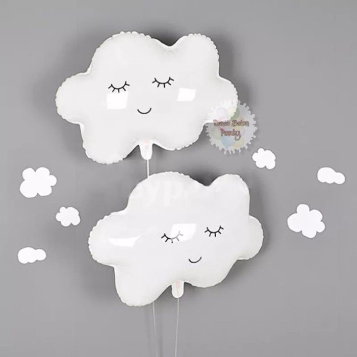 Balon Foil Awan Pelangi Putih / Balon Awan / Cloud Balon Awan Tidur