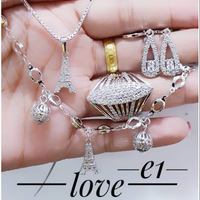 Set xuping silver lapis emas 18k