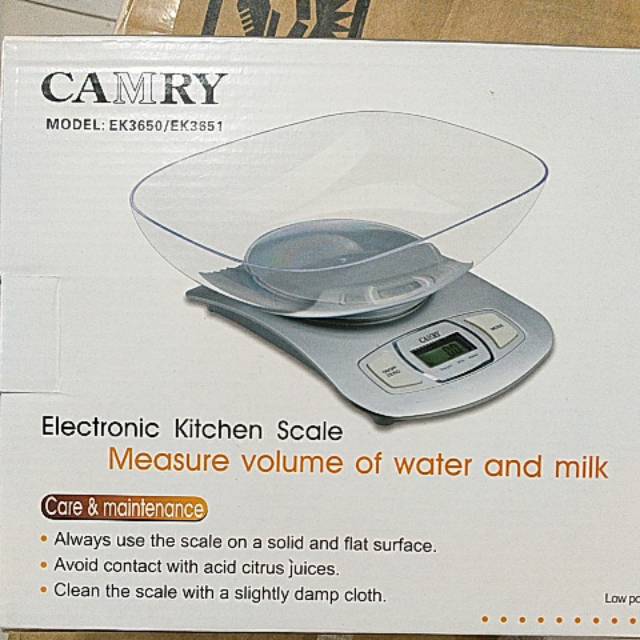 Timbangan Digital Camry +bowl warna putih electronic kitchen scale camry